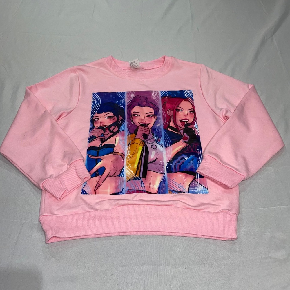 Digiprint Apparel Kids Pink Anime‎ Graphic Sweatshirt Pullover Size 130 US Med